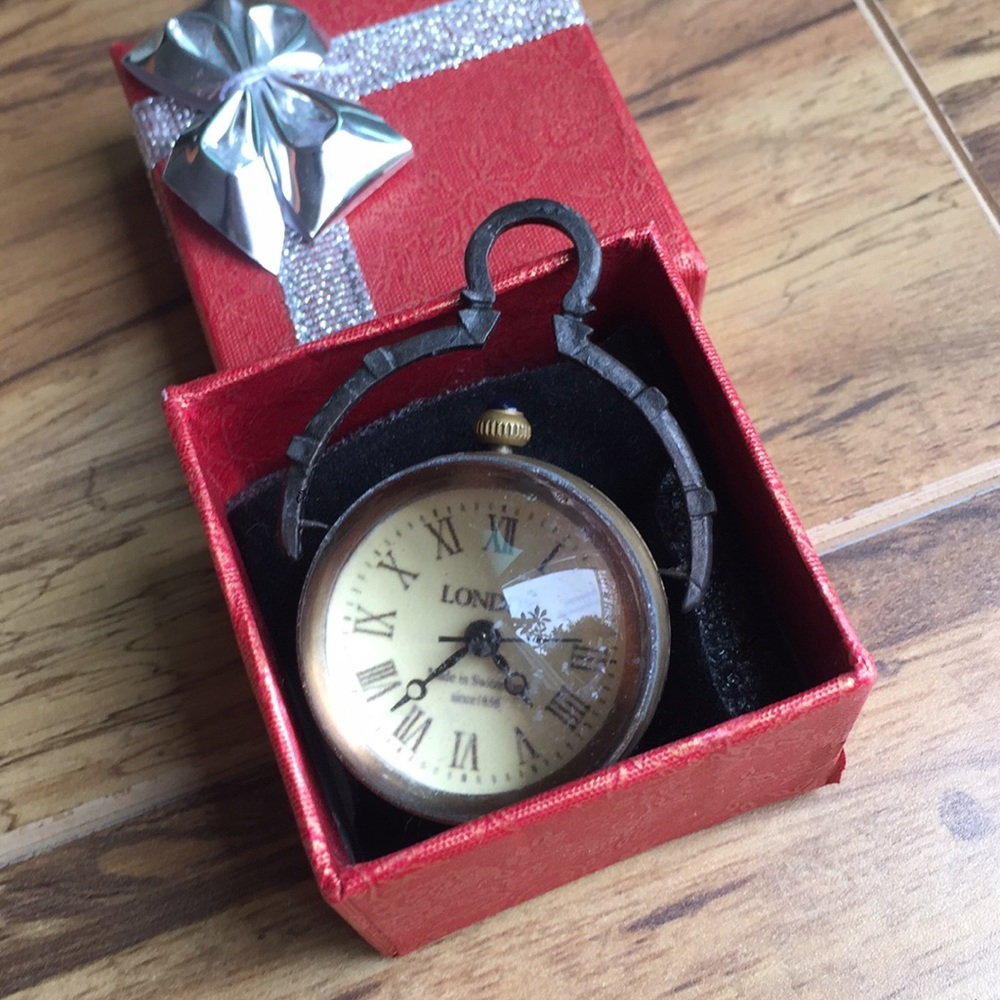 Glass ball pendant watch necklace